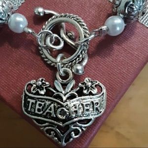 Charm Bracelet For a Teacher, Toggle Style